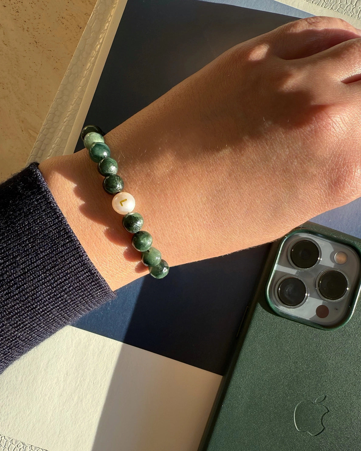 Initial Bracelet Green