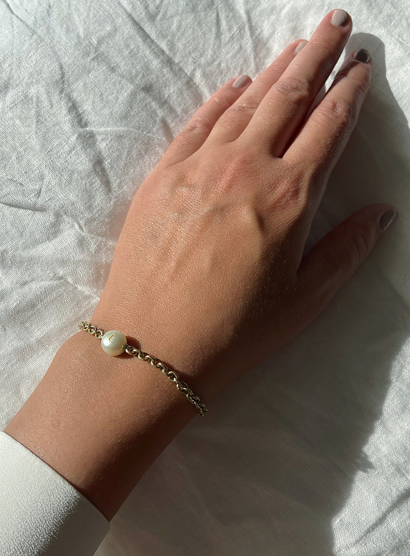 Initially Your's Moonstone Bracelet with Letter H Charm